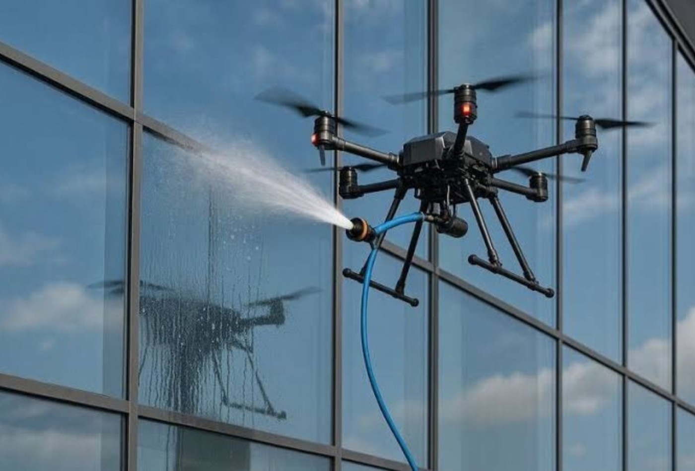 רחפן SkyWash מנקה חזית זכוכית